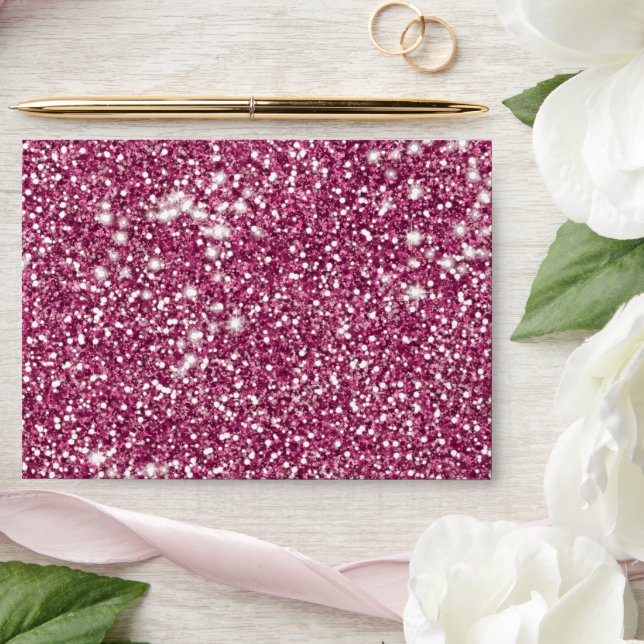Faux Pink Glitter Texture Look-like Graphic Envelope (Wedding)