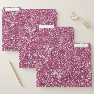 Faux Pink Glitter Texture Look-like Graphic File Folder