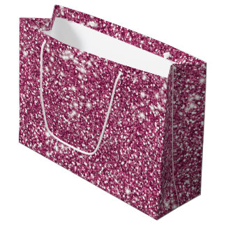Faux Pink Glitter Texture Look-like Graphic Large Gift Bag