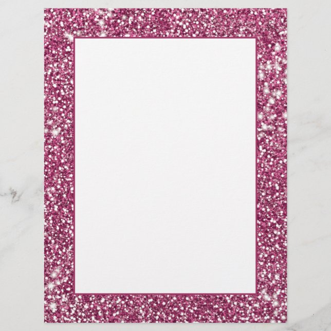Faux Pink Glitter Texture Look-like Graphic Letterhead (Front)