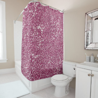 Faux Pink Glitter Texture Look-like Graphic Shower Curtain
