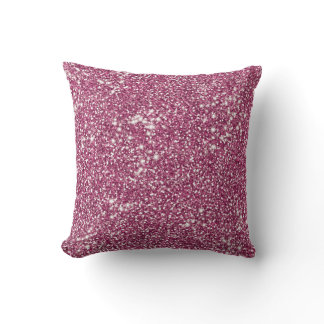 Faux Pink Glitter Texture Look-like Graphic Throw Pillow