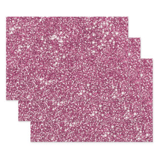 Faux Pink Glitter Texture Look-like Graphic Wrapping Paper Sheets