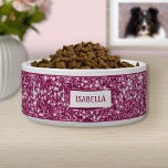 Faux Pink Glitter Texture Look With Custom Name Bowl<br><div class="desc">Destei's digitally created pink glitter texture design together with a personalizable text area for a name. PLEASE NOTICE: THERE IS NO REAL GLITTER ON THIS ITEM. THE DESIGN IS A DIGITAL IMAGE AND IT WILL BE PRINTED ON THE PRODUCT.</div>