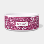 Faux Pink Glitter Texture Look With Custom Name Bowl<br><div class="desc">Destei's digitally created pink glitter texture design together with a personalizable text area for a name. PLEASE NOTICE: THERE IS NO REAL GLITTER ON THIS ITEM. THE DESIGN IS A DIGITAL IMAGE AND IT WILL BE PRINTED ON THE PRODUCT.</div>