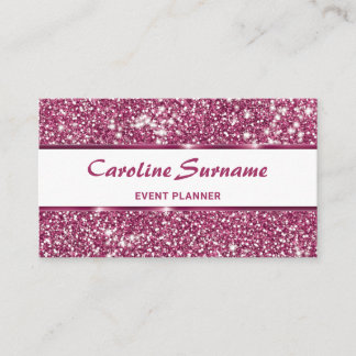 Faux Pink Glitter Texture Look With Custom Text Business Card