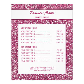 Faux Pink Glitter Texture Look With Custom Text Flyer