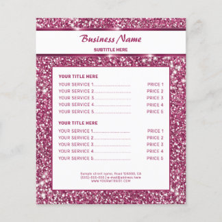 Faux Pink Glitter Texture Look With Custom Text Flyer