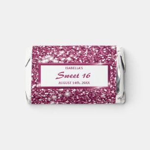 Faux Pink Glitter Texture Look With Custom Text Hershey's Miniatures