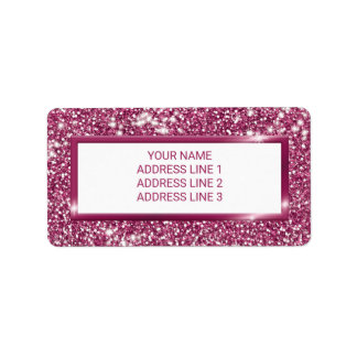 Faux Pink Glitter Texture Look With Custom Text Label