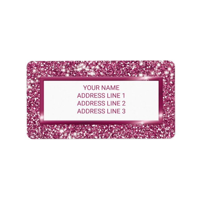 Faux Pink Glitter Texture Look With Custom Text Label (Front)