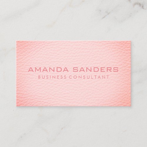 Faux Pink Leather Business Card