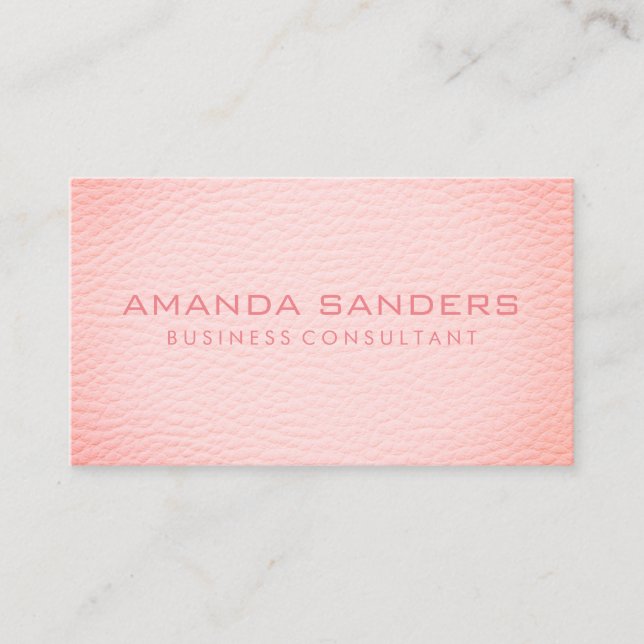 Faux Pink Leather Business Card (Front)