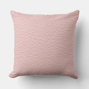 Faux Pink Leather Throw Pillow