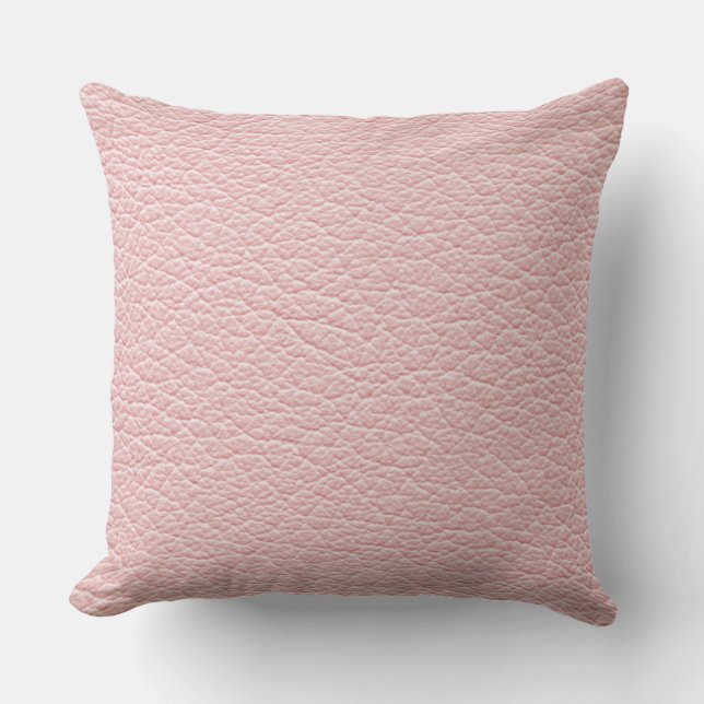 Faux Pink Leather Throw Pillow (Front)