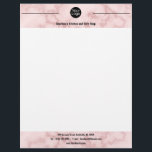 Faux Pink Marble Letterhead<br><div class="desc">Faux Pink Marble: Replace the 'placeholder logo' with your own or delete using the 'edit design tool'. Text is customizable and can be recolored used the 'edit using design tool' button.</div>
