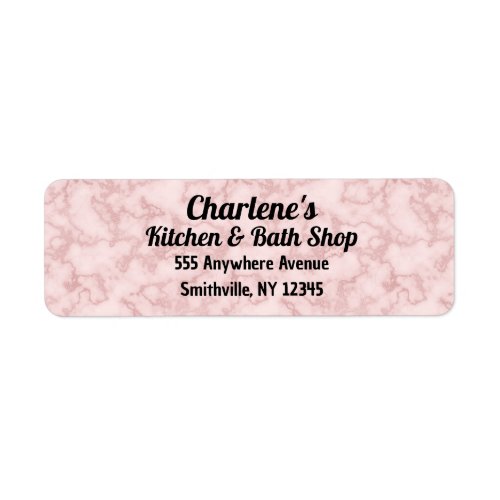 Faux Pink Marble Return Address Label