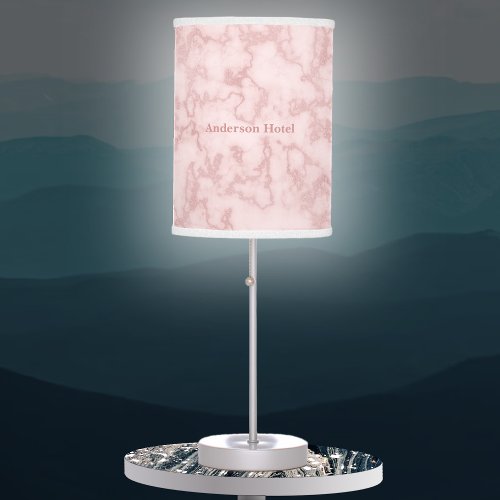 Faux Pink Marble Table Lamp