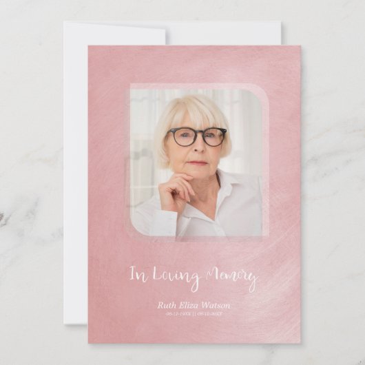 Faux Pink Metal Effect Remembering Loved Ones (Front)