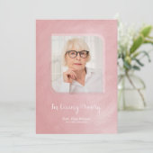 Faux Pink Metal Effect Remembering Loved Ones (Standing Front)