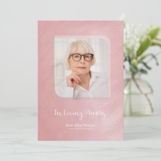 Faux Pink Metal Effect Remembering Loved Ones (Standing Front)