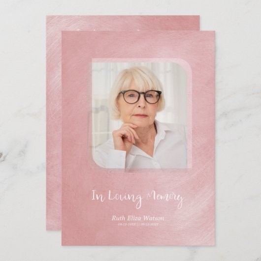 Faux Pink Metal Effect Remembering Loved Ones (Front/Back)