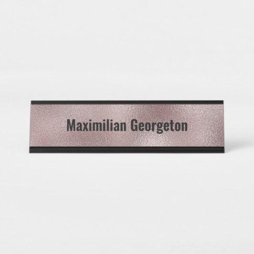 Faux Pink Metallic for her Desk Name Plate