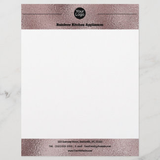 Faux Pink Metallic Letterhead