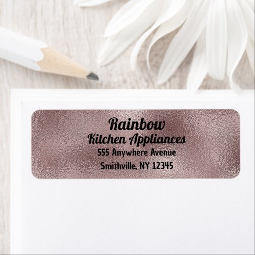 Faux Pink Metallic Return Address Label