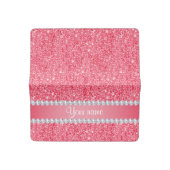Faux Pink Sequins and Diamonds Checkbook Cover (Open)