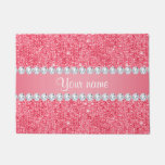Faux Pink Sequins And Diamonds Doormat at Zazzle