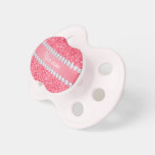 Faux Pink Sequins and Diamonds Pacifier (Front Right)