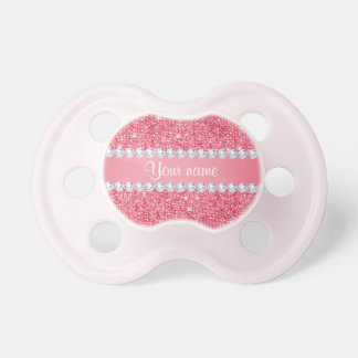 Faux Pink Sequins and Diamonds Pacifier