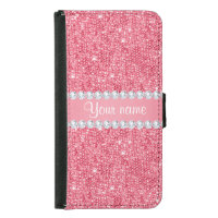 Faux Pink Sequins and Diamonds