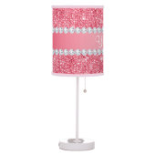Faux Pink Sequins and Diamonds Table Lamp (Left)