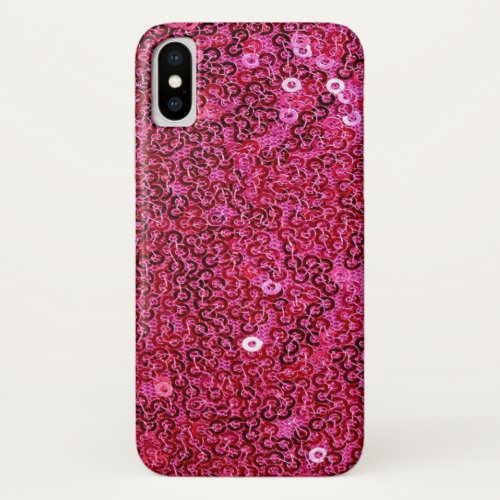 Faux Pink Sequins iPhone X XS XS Max XR iPhone X Case