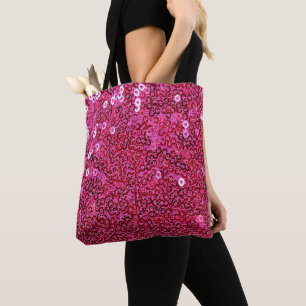 Faux Pink Sequins Tote Bag