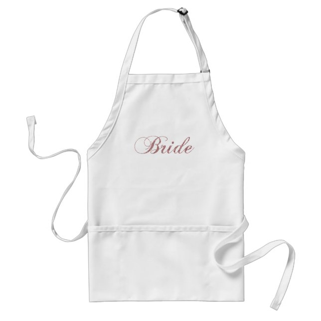 Faux Pink Sparkles Bride Adult Apron (Front)