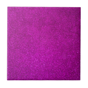 Faux pink sparkly glitter custom print square ceramic tile