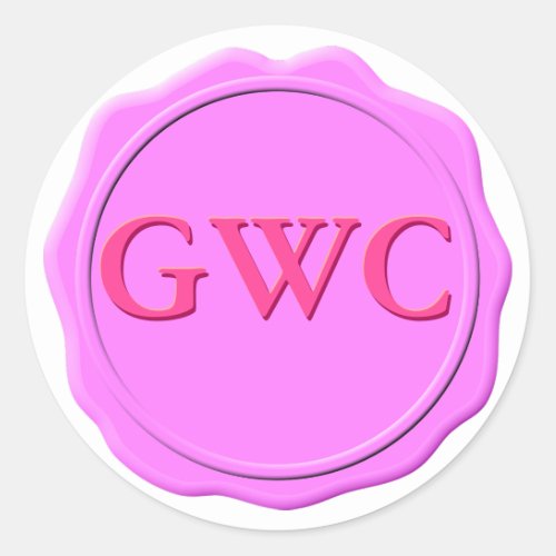 Faux Pink Wax Seal Monogram Custom
