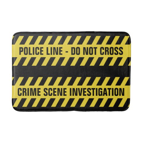 Faux Police Line custom text bath mats