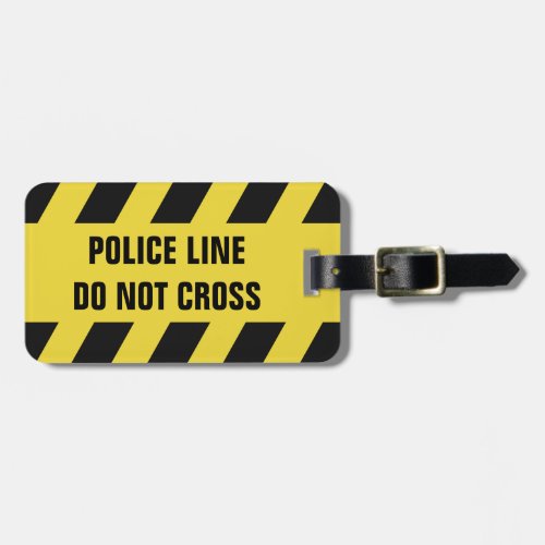 Faux Police Line custom text luggage tag