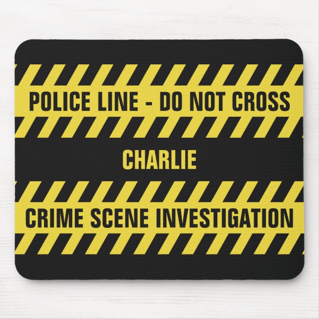 Faux Police Line custom text mousepad (Front)