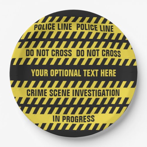 Faux Police Line custom text paper plates