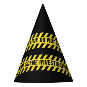 Faux Police Line custom text party hat