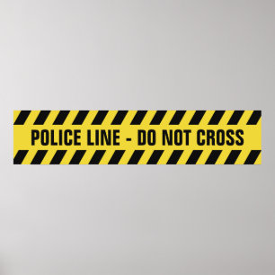 Faux Police Line custom text poster