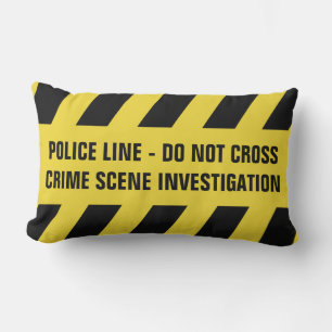 Faux Police Line custom text throw pillow