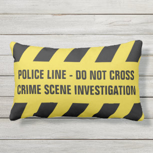 Faux Police Line / Welcome custom throw pillow