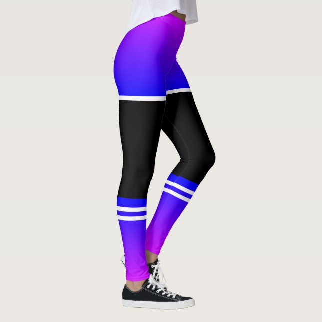 Faux Purple Blue Shorts and Socks Funny Leggings (Right)