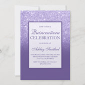 Faux purple elegant chic Quinceañera Invitation (Front)